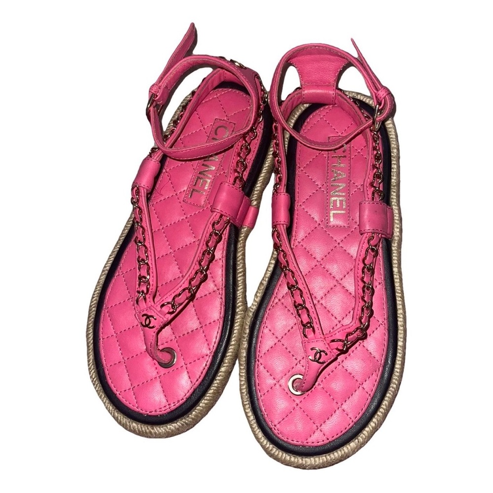 Chanel Pink Quilted Sandals